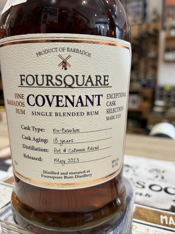 Rum Foursquare Covenant 18 years exceptional cask selection 58°