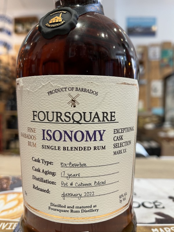 Rum Foursquare isonmy 17 years exceptional cask selection 58°